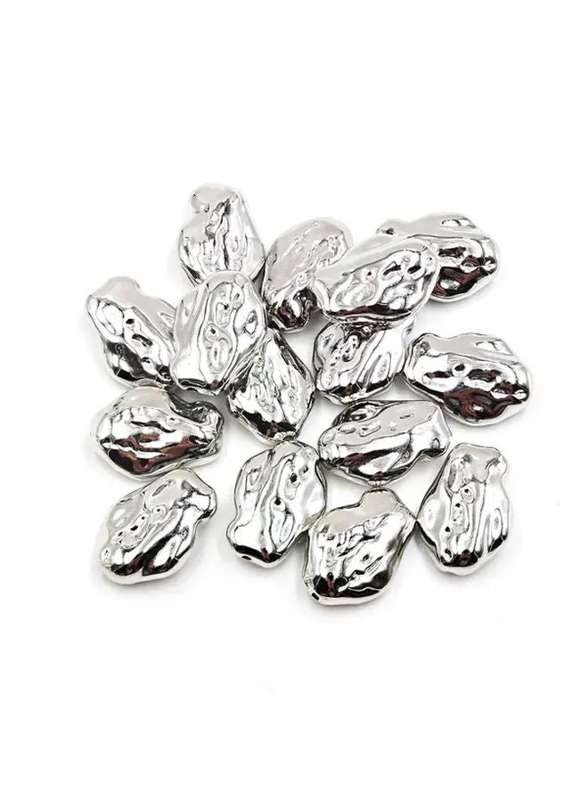 Golden Irregular Flat Beads 10pcs DIY Jewelry Making Craft Supplies - Image 5